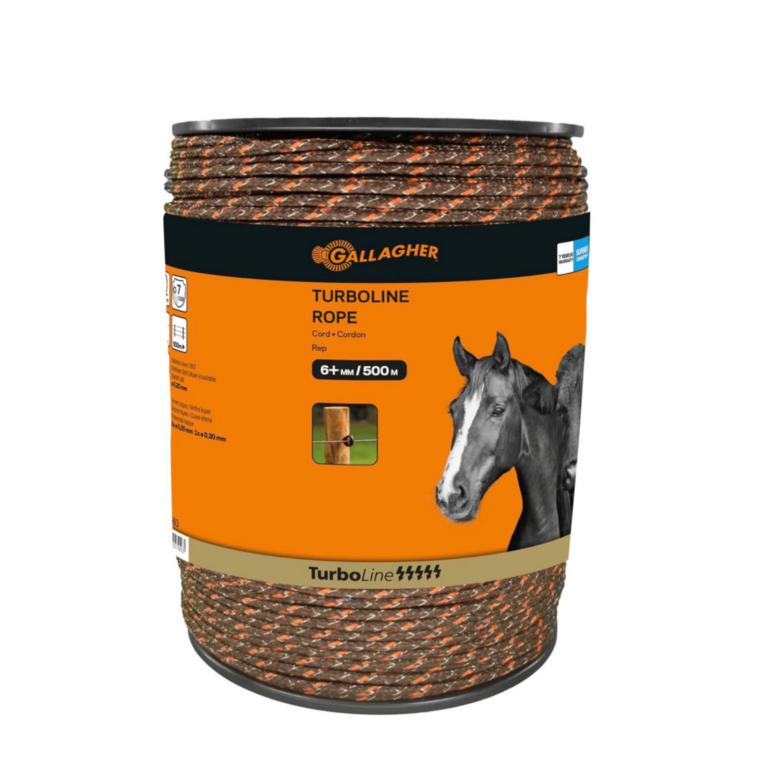 Gallagher Turboline cord, 500m lengte, ideaal voor paardenomheiningen